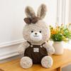 Plush Bunny Doll With Overalls For Kids Birthday Gift And Cuddle Comfort