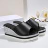 Fashion Classic Pu Strap Slip On Slippers Women 2025 Summer Brand Designer Chunky Platform Wedge Heels Slides Sexy Bohemia Beach Sandals
