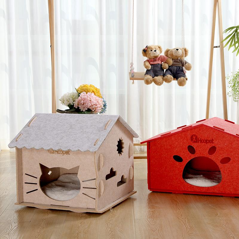 Soft Cat Bed Deep Sleep House Dog Cat Winter House Removable Cushion Enclosed Pet Tent For Kittens Puppy Supplies Cat House