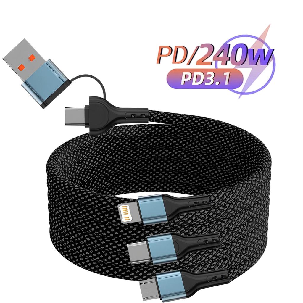 3 In 2 USB Cable Type C Cable Cord For Samsung Xiaomi Huawei USB C Cable For iPhone 16 15 14 13 Pro Phone Charger USB Data Cable