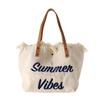 2022 Trendy Large-Capacity Simple Beach and Travel Shoulder Tote with Tassels