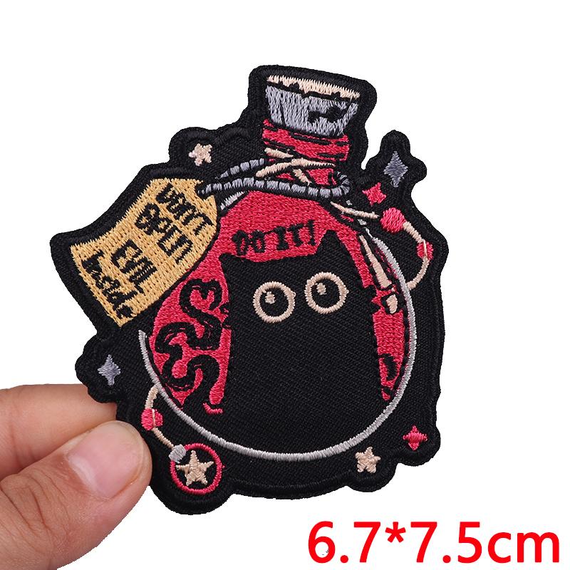 Cute Ghost/Cat Embroidered Patch Cartoon Animal Patch Iron On Patches For Clothing Thermoadhesive Patches For Clothes Jacket DIY