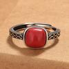 925 Sterling Silver Red Gemstone Ring Flowers Adjustable Simplicity Fashion Exquisite for Women Jewelry Wedding Gifts
