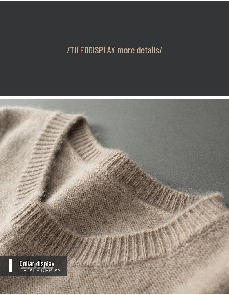 Men's Thickened Cashmere Sweater: Autumn/Winter Round Neck, Musical Note Design, Business Casual
