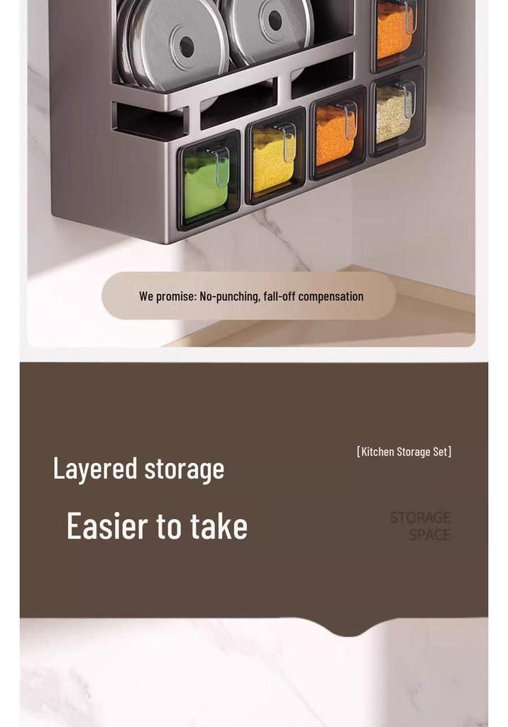 Wall-Mounted Kitchen Spice Rack & Seasoning Organizer