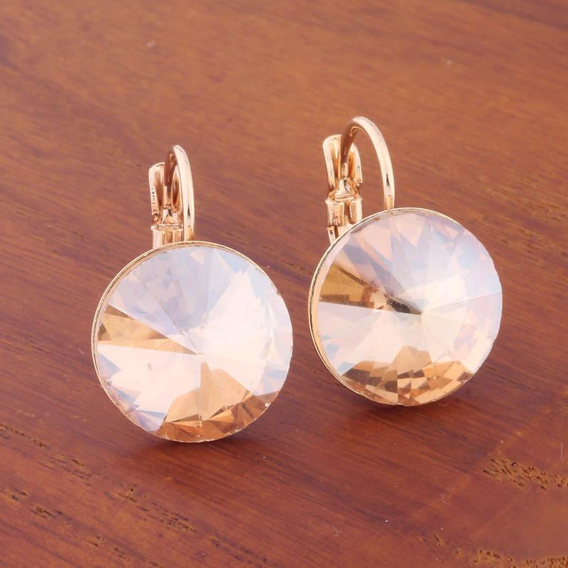 14mm Runde Bunte Ohrschnalle Goldene Ohrringe High-End-Gefühl Instagram Minimalistisches Modeaccessoire champagner
