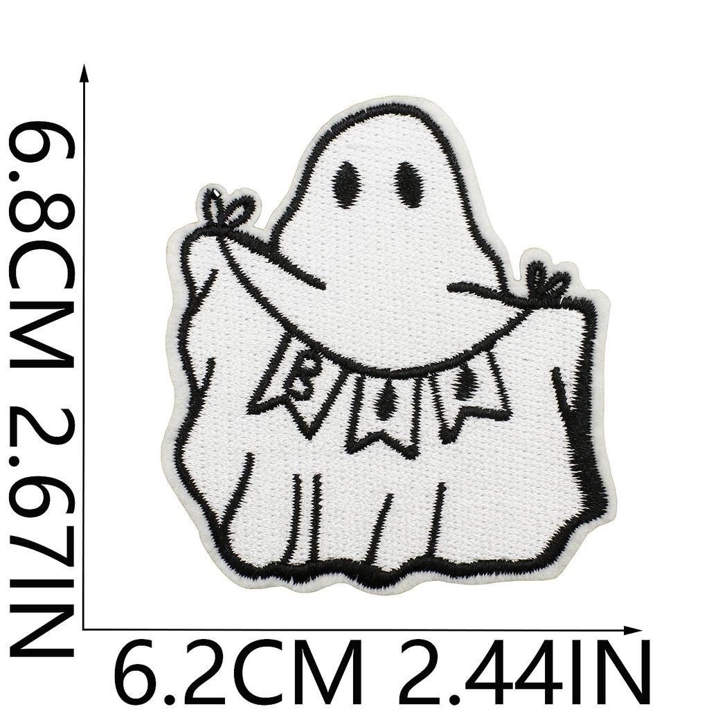 Halloween Cat Ghost Embroidery Cloth Sticker Holiday Decoration Flowers Witch Embroidery Chapter A Piao Bicycle Patch Sticker