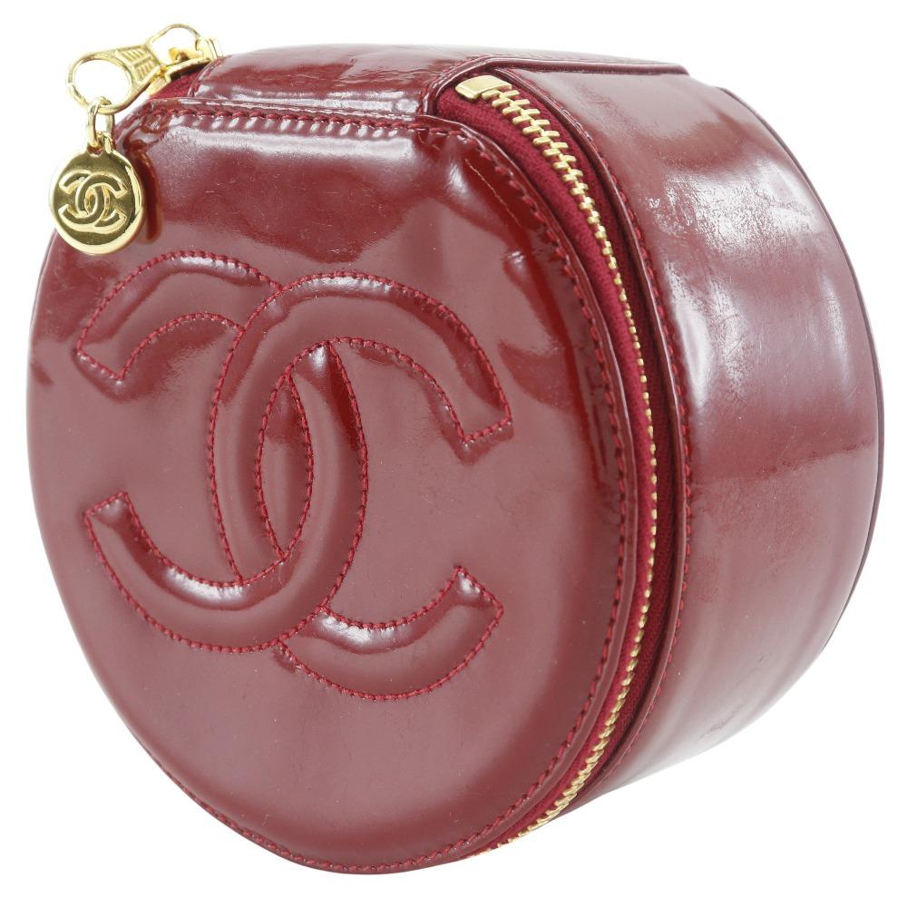 CHANEL COCO Mark Pouch Jewelry case Red enamel Women Used