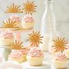 26pcs Sun Cake Golden Sun Cake Cupcake Toppers Ball Dessert Picks, Sun Theme Birthday Party Baby Shower Celebration Photo Props
