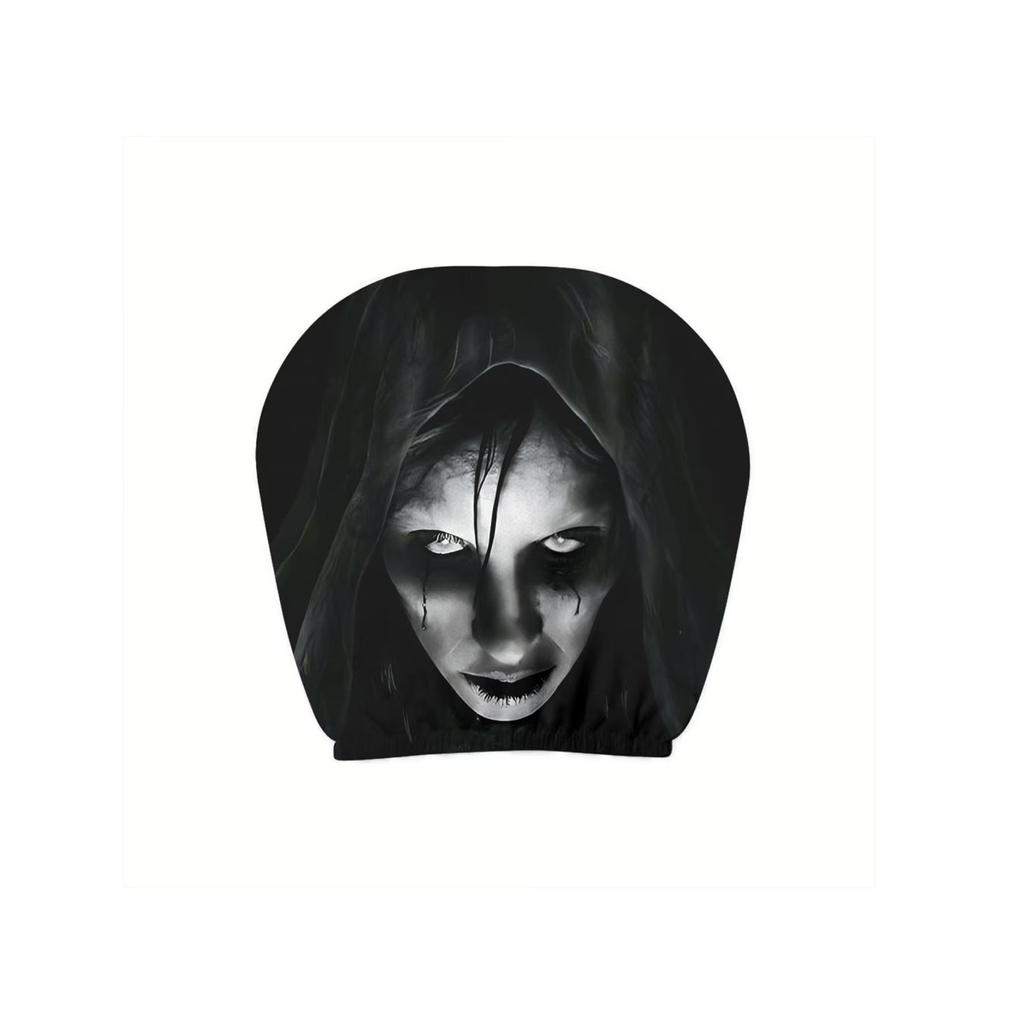 Halloweenový oboustranně potištěný potah na opěrku hlavy do auta - Balení 2 ks, Strašidelný design pro auto
