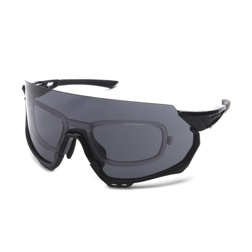 Custom Logo TR90 PC Sports Sunglasses UV400 Semi-Rimless Frame Mirrored Cycling Glasses Adjustable Nose Pads Waterproof