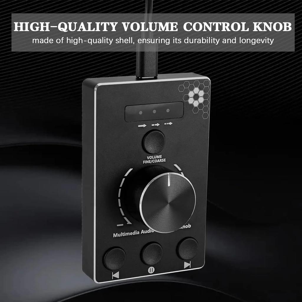 U8 Multimedia Volume Control Knob for Mac/Win 10/8/7 Aluminum Alloy Audio Adjuster with Mute Function