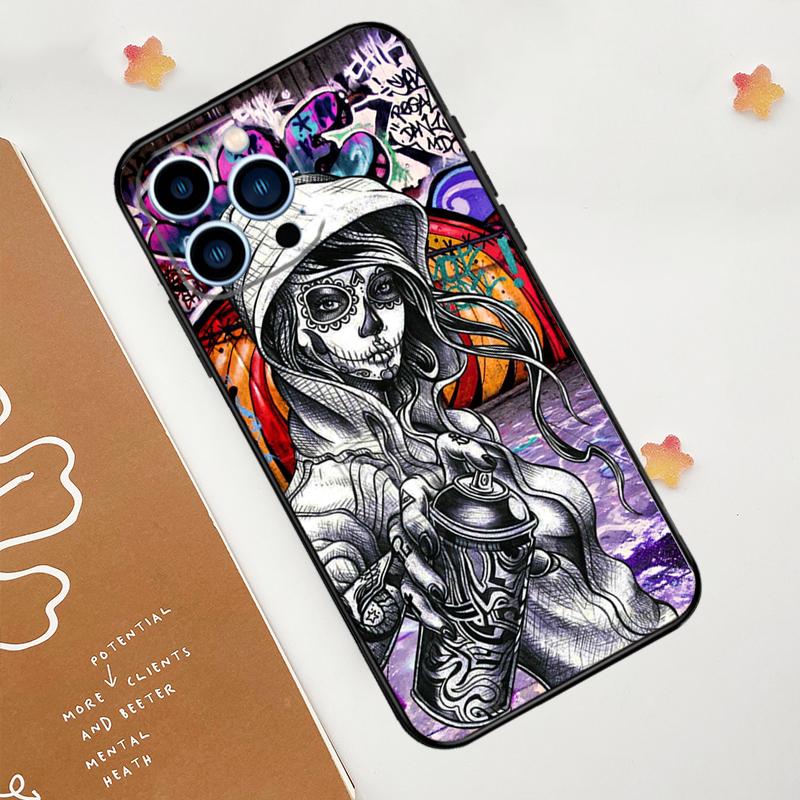Graffiti Phone Case For iPhone 17 Pro Max 14 11 15 16 Pro Max 13 12 mini 16 Plus 16e 17 Air Funda