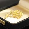 Premium Classic Yellow Zircon Wheat Ear Brooch Elegant Niche Light Luxury Versatile Barley Pin Anti-light Collar Pin