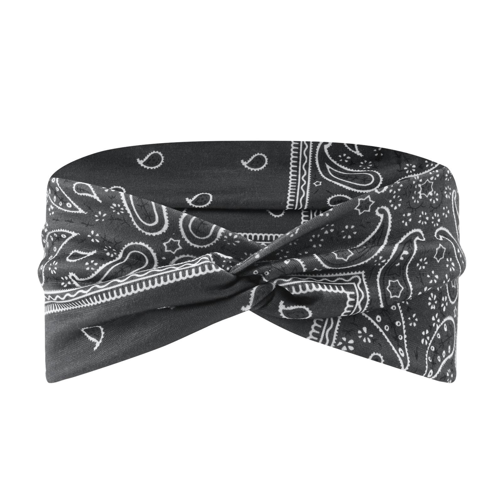 

New Yoga Headband for Women, Paisley Headband, European and American Style Printed Cross Hairband, Fashionable Hair Accessory