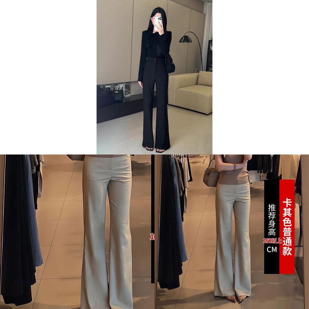 Casual Womens Khaki Wide Leg Pants With High Waist For Spring 2025