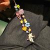 Cute Cartoon Cat Bowknot Love Heart Colourful Beads Mobile Phone Lanyard Bracelet CCD Camera Bag Universal Accessories Gift