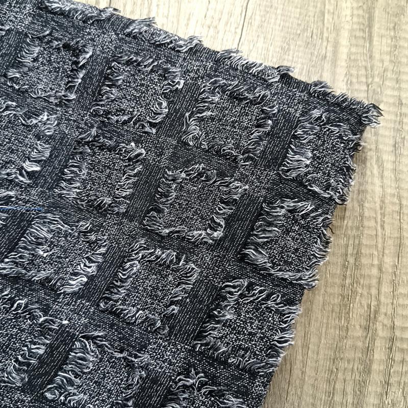 50*150cm Tassels Square Plaid Pattern Yarn-dyed Jacquard Fabric Fashion Dress Texture Fabric DIY Sewing Designer Fabric