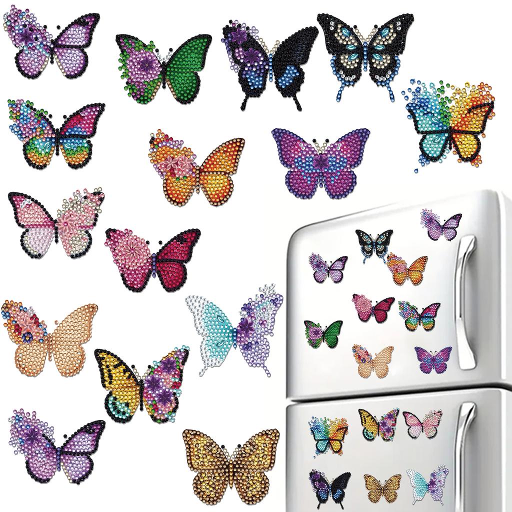 15 st 2D/Platt Akryl DIY Konst Kylskåpsmagnet Kylskåpssticker Specialformad Borr för Vuxna Nybörjare Heminredning