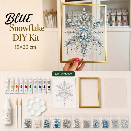 Art Craft Supplies Set DIY Jewelry Faux Pearl Painting Kit with Frame Christmas Projects for Home Leisure Crystal Gem Adults Holiday Tabletop
