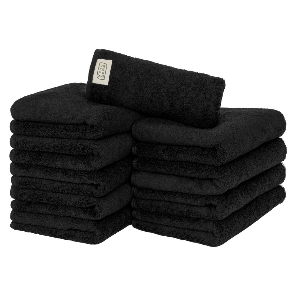 Towel Laboratory Face Jet Standard Medium Low Fast JapanTechnology [Everyday Simple] #001 Towels, Black, 10-Pack, Type, Weight, Lint, Absorbency,