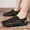 Sandals Men's 2026 Hollow Breathable Beach Shoes Men's Woven Personalized Soft Sole One-pedal Men's Shoes