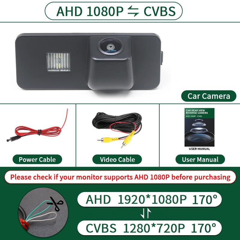 AHD NTSC Lente Dorata Telecamera Posteriore per Retromarcia per Volkswagen VW Polo Magotan Bora Jetta Golf5 Passat B6 B7 CC Skoda Superb