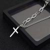 1pcs Alien Pendant Stainless Steel Necklace For Men Women Jewelry Cross Charm Asymmetry Chain Necklace Punk Accessories Choker