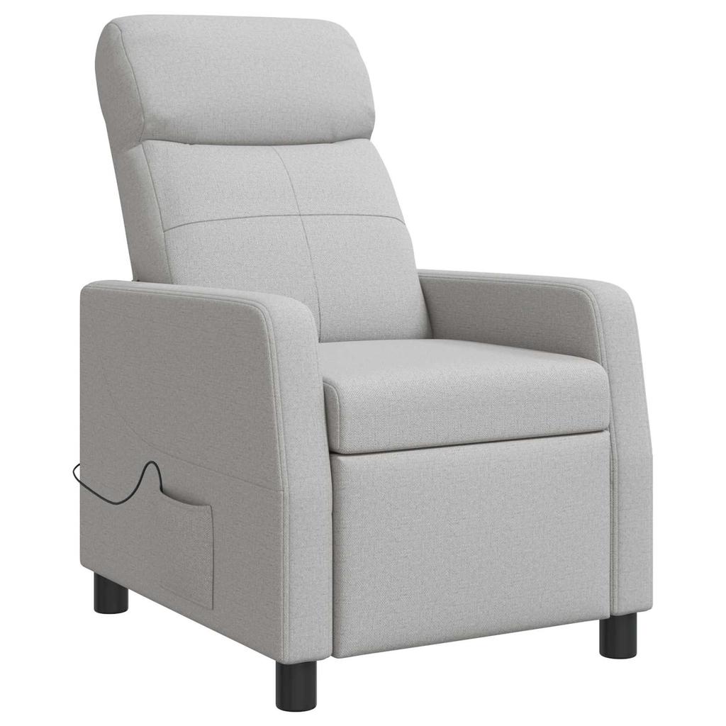 Massage Recliner Chair Cloud Gray Fabric