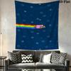 Nyan Cat Wandteppich Ästhetischer Wandbehang Gedruckter Stoffdecke Dekorative Wandteppiche für Schlafzimmer Wohnzimmer Heimdekoration