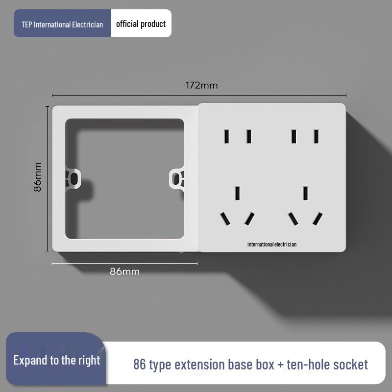 86 Type Multi-functional Five-Hole Wall Socket Converter with Switch and Power Strip