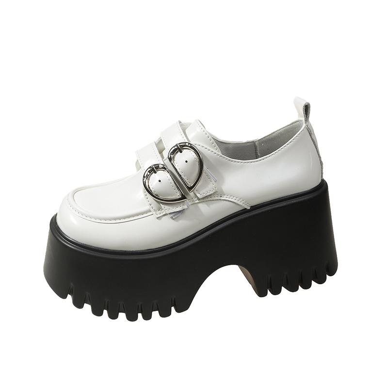 Fashion 8.5cm Women Loafers Shoes Flats Chunky Leather Shoes Woman Spring New 2025 Trend Fashion Casual Goth Cozy Zapatos De Mujer