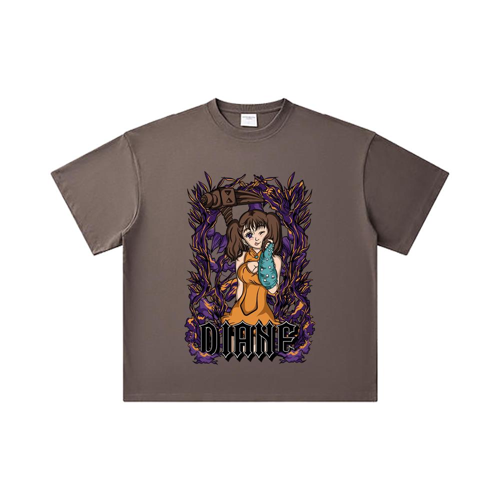 260 GSM Double Yarn 32 Count 100% Cotton Seven Deadly Sins V2 Diane Print Unisex Heavy Cotton T Shirt