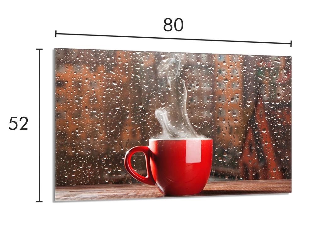 Szklana płyta ochronna na kuchenkę 80x52 Kawa