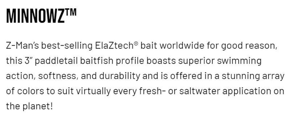 Zman Soft Lure MinnowZ 3 Inch 6/Pack Chart Glow (7470)