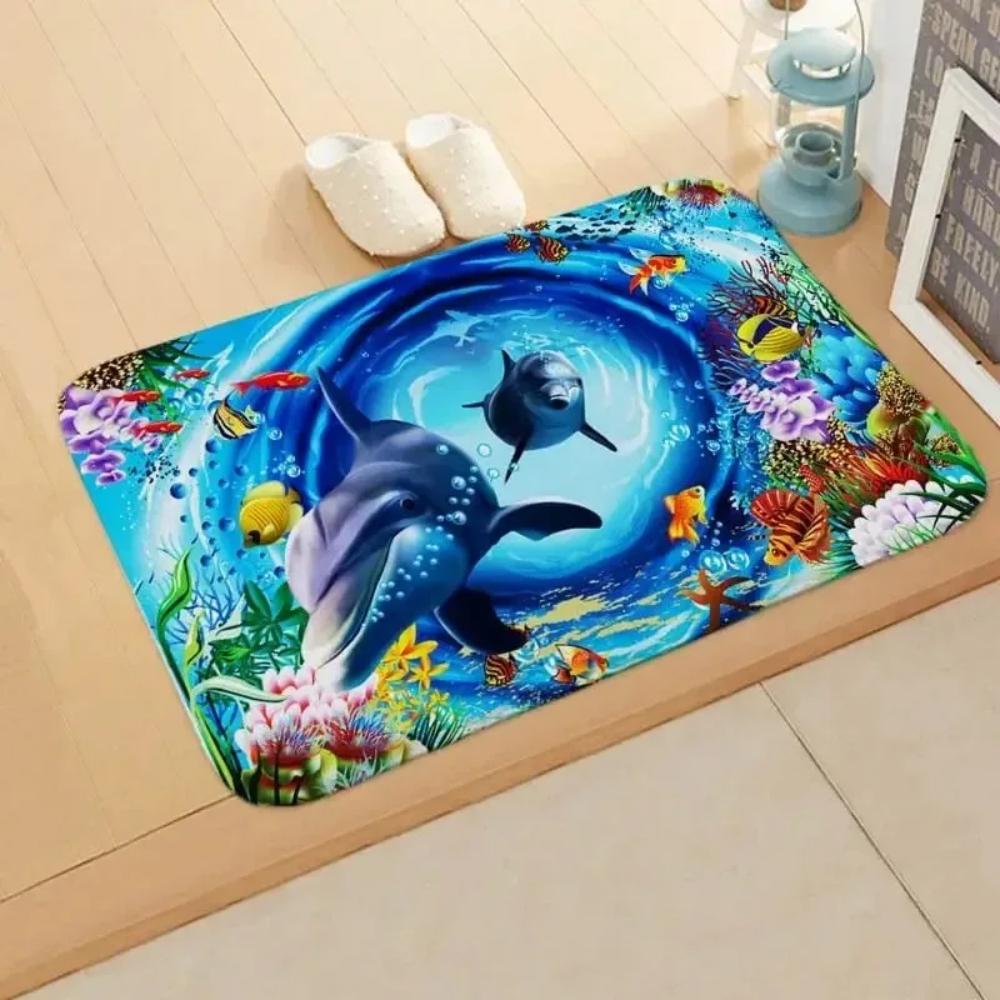 Ocean Element Floor Mat Living Room Bedroom Entry Doormat Rugs Kitchen Front Door Mats Non-slip Rug Floor Mat Home Decor