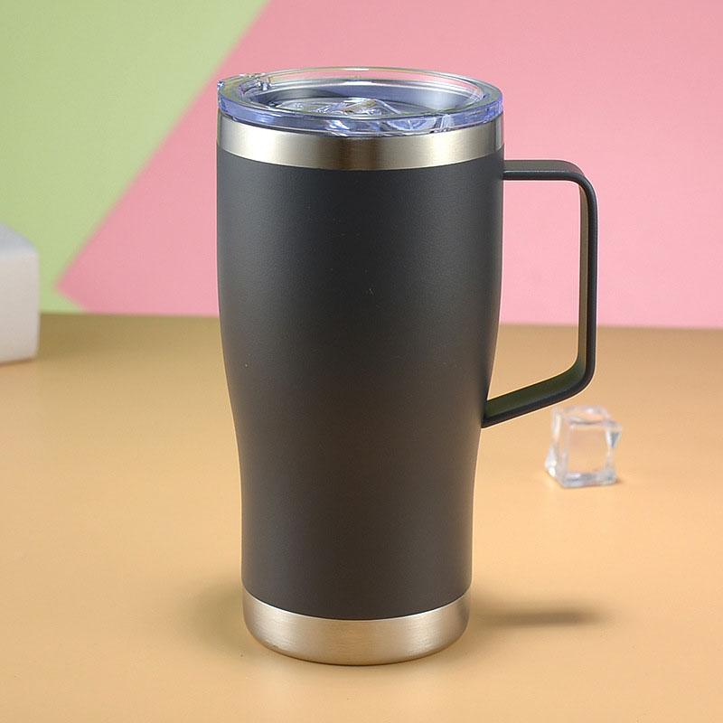 20oz Stainless Steel Double Walled Tumbler With Lid And Handle Travel Mug Colourful Tumbler Double Wall Vacuum