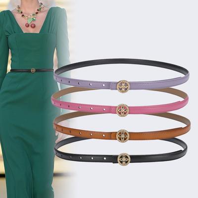 Women's Belt Trendy and Fashionable Thin Belt Design Niche with Jeans Suit Black Simple Versatile Trousers