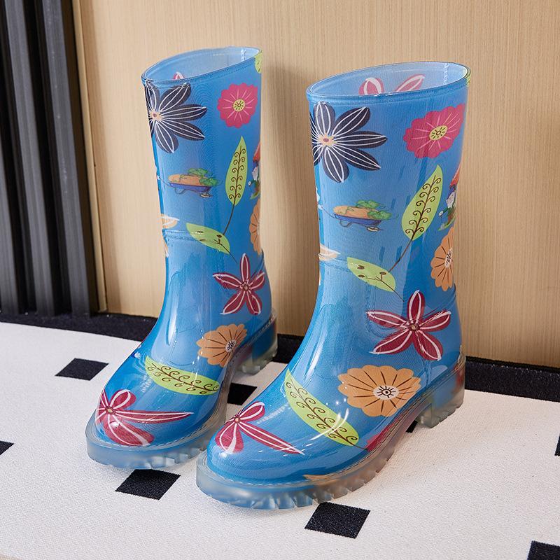 

Женские новые резиновые сапоги средней длины, водонепроницаемые и нескользящие, женские модные взрослые платформенные водные ботинки 40