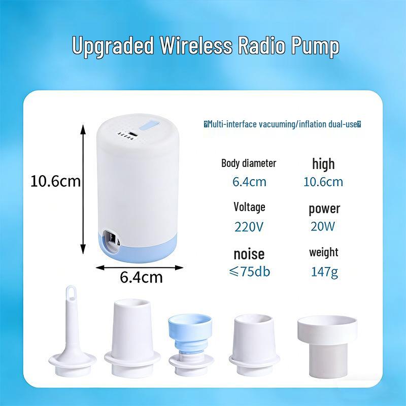 

Dual-Use Wireless Mini Pump with Nozzle - Compact for Camping, Inflatable Sofas, and Swim Rings