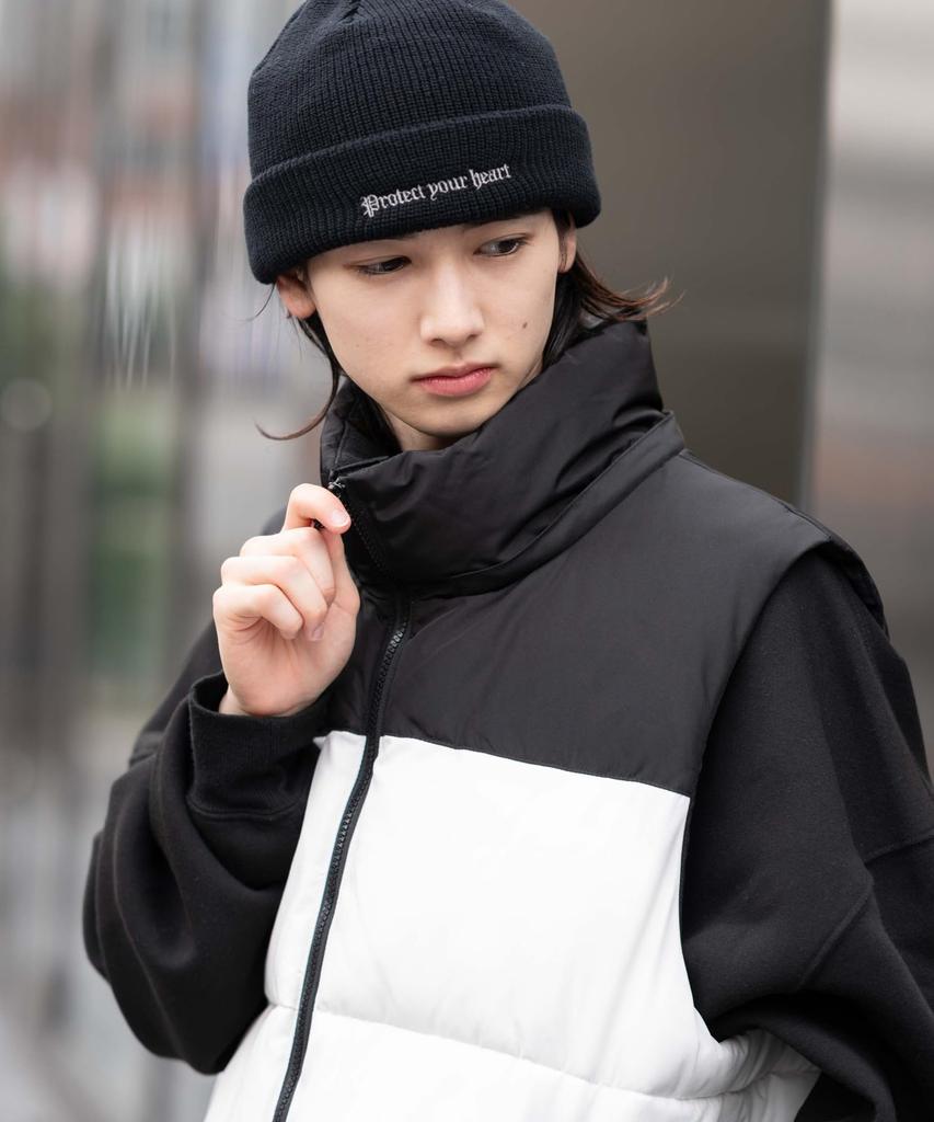 WEGO Puffer Cold Weather Clothing with Size White Men's 2-Way Vest, Outerwear, Hood, Streetwear, Outdoor, Gift, Fall/Winter Clothing, M,