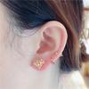 Purple Gold Laser Hollow Diamond Type Shiny Stud Earrings Rose Gold Colored Gold Earrings