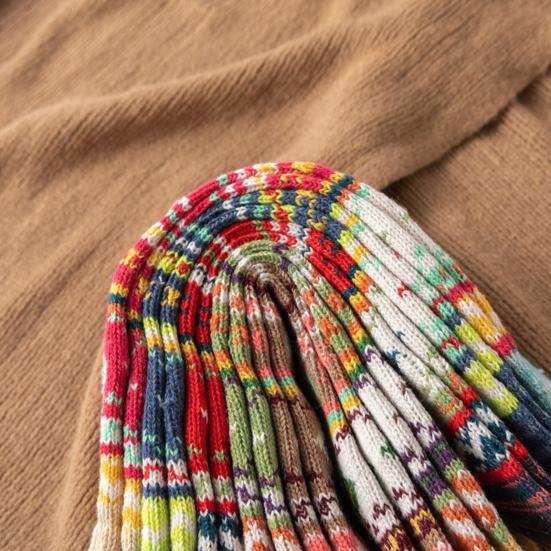 5 Paar Weihnachtssocken für Damen, hochelastisch, dick, weich, Kälteschutz, Winter, warm, mittlere Röhre, Damensocken