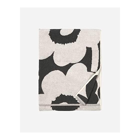 MARIMEKKO Unico Банное полотенце из махрового хлопка (Древесный уголь) Цветочный банный полотенец 149,9 см x 71,1 см