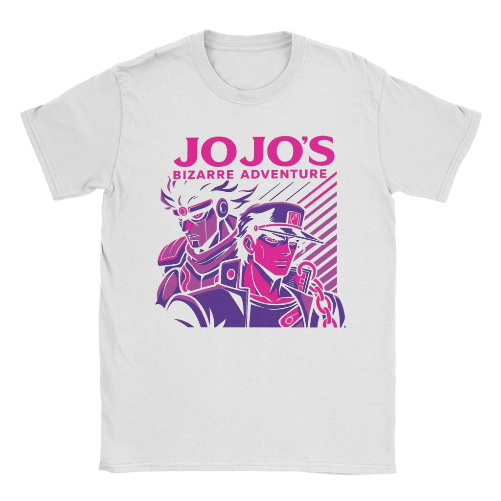 Kujo Jotaro JoJos Bizarre Adventure T Shirts for Unisex Pure Cotton TShirts Round Collar Tee Shirt Short Sleeve Clothing Summer
