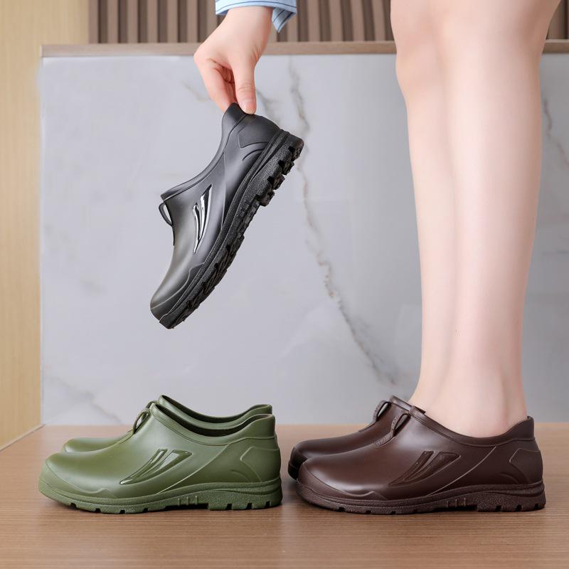 Unisex Koreaanse Stijl Waterdichte Antislip Korte Regenlaarzen - Modieuze Rubberen Schoenen voor Elk Seizoen met Lage Schacht