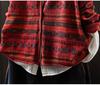 Autumn 2025 Women's Retro Print Loose Knit Cotton Cardigan