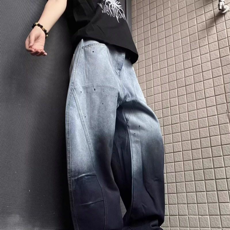 Womens Wide Leg Denim Pants High Waist Loose Fit Cropped Straight Cut Vintage Washed Jeans