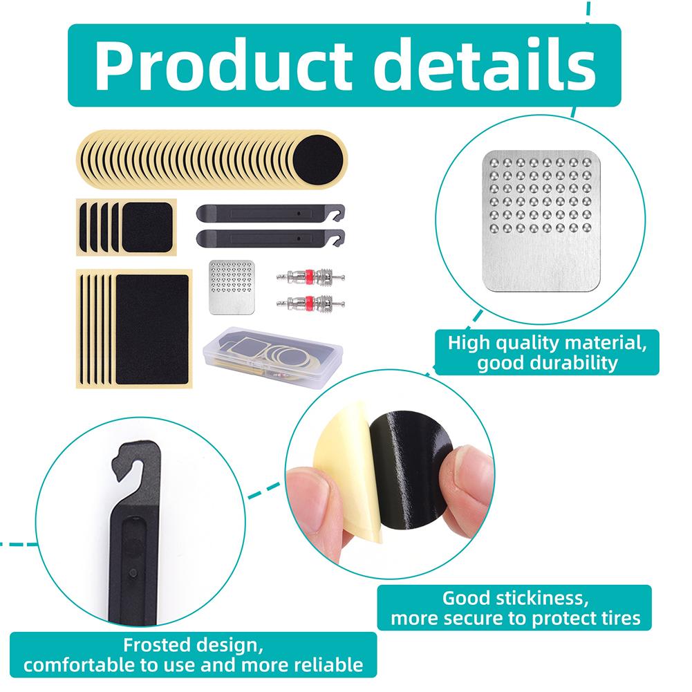 Bicycle Tire Repair Tool Rubber Puncture Patches No Glue Bicycle Inner Tube Puncture Repair Tools Mountain Bike Accessories