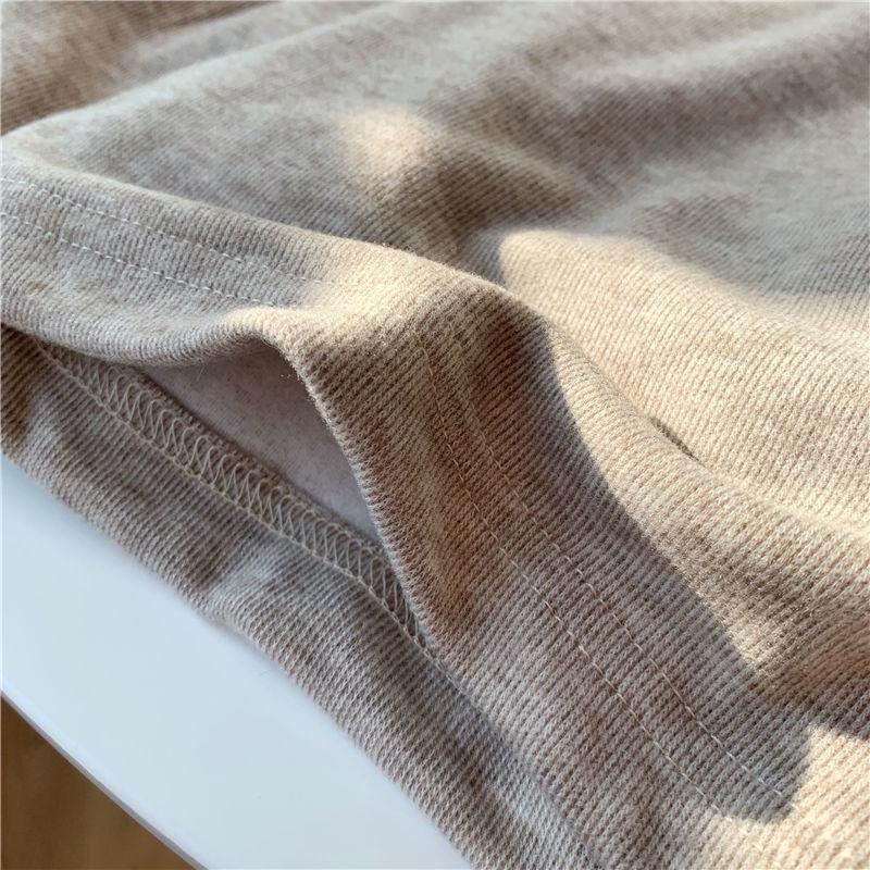 Women's Fleece-Lined Slim-Fit Long Sleeve Base Layer Top - Warm, Half-High Neck, Solid Color, Versatile, Autumn/Winter Style.